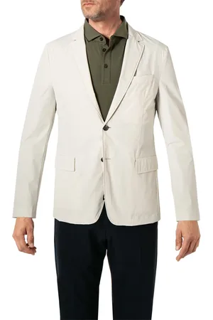 HUGO BOSS Sakko, Slim Fit, Mikrofaser ungefüttert, ecru