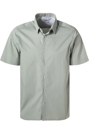 Calvin Klein Kurzarmhemd, Regular Fit, Baumwoll-Stretch, pastellgrün