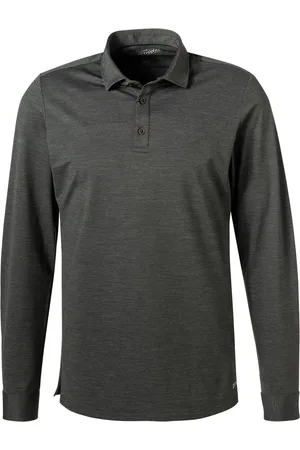 Pure Polo-Shirt, Funktionsmaterial, oliv meliert