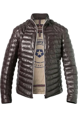 Milestone Lederjacke MSMalik, Lammnappa Sorona®, dunkelbraun