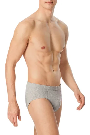 Schiesser Slips, Baumwoll-Stretch, grau-blau-schwarz