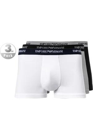 Emporio Armani Trunks, Baumwoll-Stretch, weiß-grau-schwarz