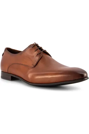 Floris van Bommel Derby, Kalbleder, cognac