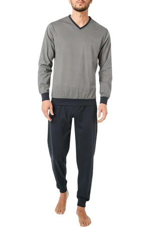 Bugatti Pyjama, Baumwolle, navy gemustert