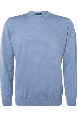 Maerz Pullover, Merinowolle, hellblau meliert