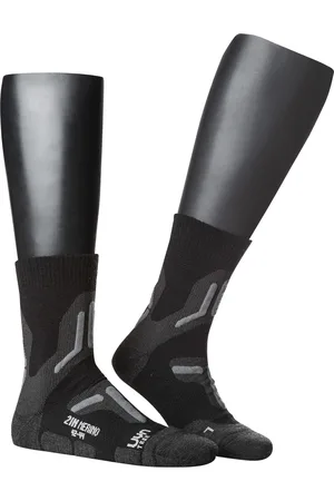 UYN Trekkingsocken, Merinowolle, grau-schwarz