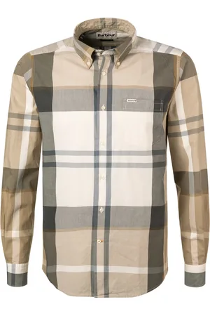 Barbour Hemd, Tailored Fit, Baumwolle, sand kariert
