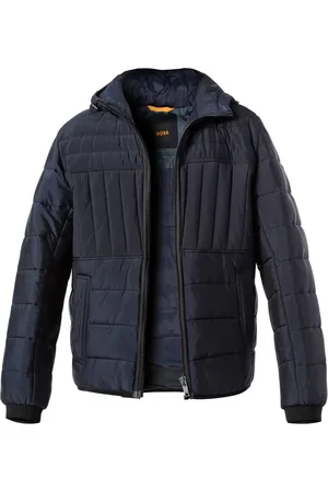HUGO BOSS Steppjacke, Mikrofaser, dunkelblau