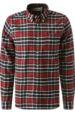 Barbour Hemd, Tailored Fit, Flanell, rot-blau kariert