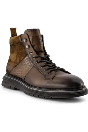 Rosso e Nero Schnürboots, Leder, cognac