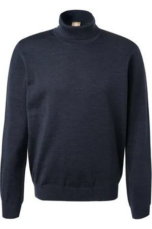 Maerz Rollkragenpullover, Merinowolle, navy