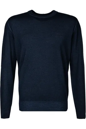 HUGO BOSS Pullover, Schurwolle, dunkelblau