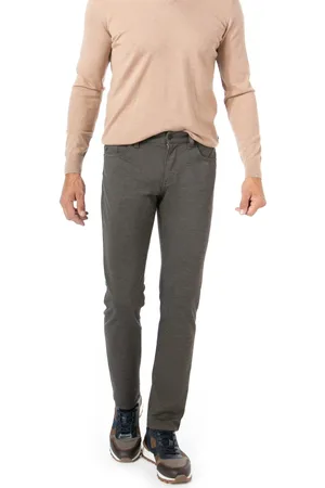 HUGO BOSS Hose, Slim Fit, Jersey, braungrün