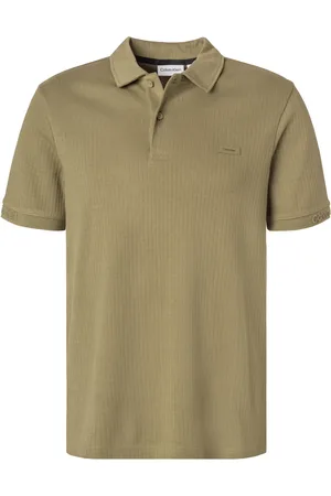Calvin Klein Polo-Shirt, Baumwoll-Jersey, dunkelgrün