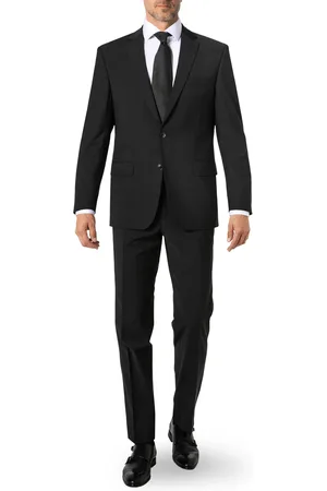 Carl Gross Reise-Anzug, Regular Fit, Schurwoll-Stretch, graphit