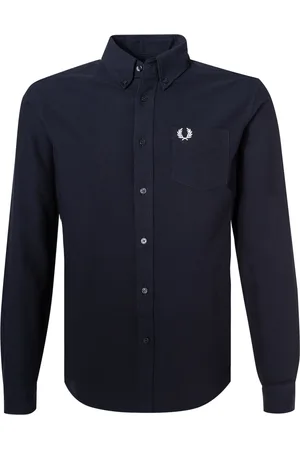 Fred Perry Hemd, Baumwolle, navy