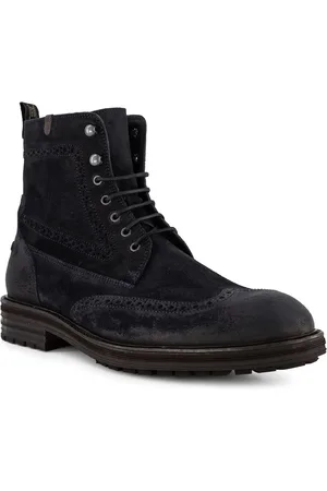 Floris van Bommel Stiefeletten, Veloursleder, dunkelblau