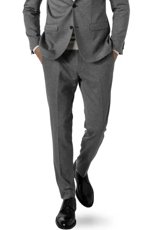 Roy Robson Hose, Extra Slim Fit, Jersey halbgefüttert, silbergrau
