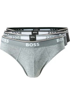HUGO BOSS Slips, Baumwoll-Stretch, grau-schwarz
