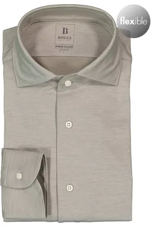 Boggi Milano Hemd, Regular Fit, Jersey, hellgrün meliert