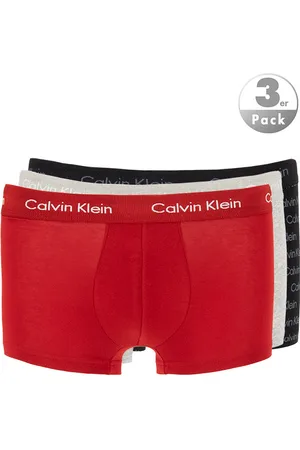 Calvin Klein Trunks, Baumwoll-Stretch, rot-grau-schwarz
