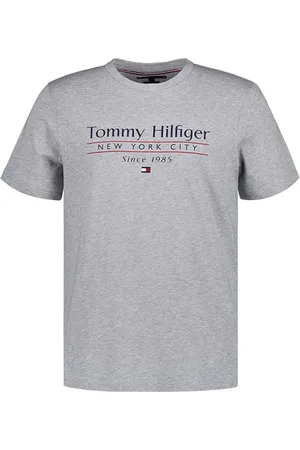 Tommy Hilfiger T-Shirt, Regular Fit, Baumwolle, hellgrau