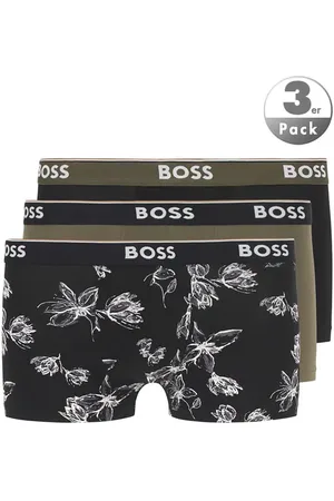 HUGO BOSS Trunks, Baumwoll-Stretch, schwarz-oliv