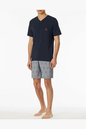 Schiesser Pyjama, Bio Baumwoll-Stretch, nachtblau
