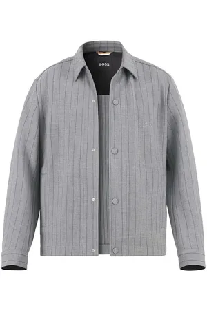 HUGO BOSS Overshirt Carper, Relaxed Fit, Mikrofaser-Stretch, gestreift