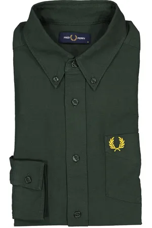 Fred Perry Hemd, Baumwolle, tannengrün