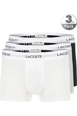 Lacoste Trunks, Baumwoll-Stretch, grau-weiß-schwarz