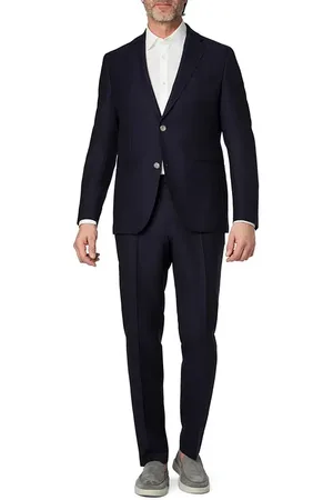 HUGO BOSS Anzug Huge-Genius, Slim Fit, Schurwolle ungefüttert, nachtblau meliert
