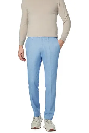 Roy Robson Hose, Slim Fit, Jersey, hellblau meliert