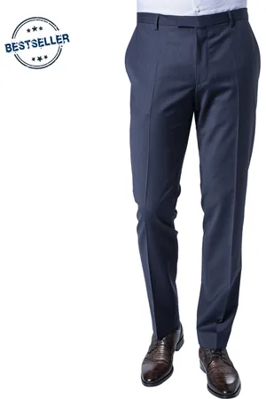 JOOP! Hose, Slim Fit, Wolle, dunkelblau meliert