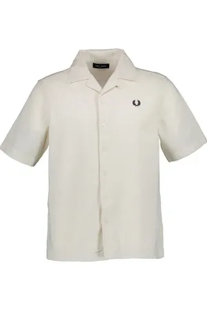 Fred Perry Kurzarmhemd, Baumwolle, ecru