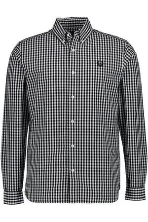 Fred Perry Hemd, Baumwolle, schwarz-weiß kariert
