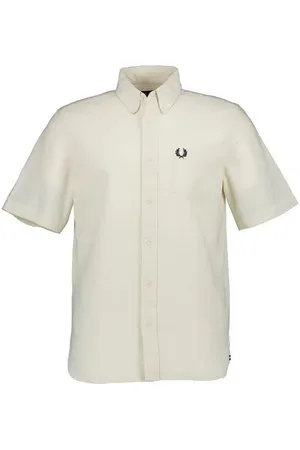 Fred Perry Kurzarmhemd, Oxford, ecru
