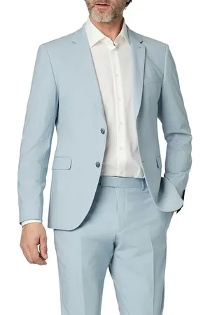 Strellson Sakko Adrien, Slim Fit, Mikrofaser-Stretch, hellblau meliert