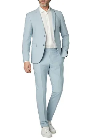 Strellson Anzug Adrien-Madden, Slim Fit, Mikrofaser-Stretch, hellblau meliert