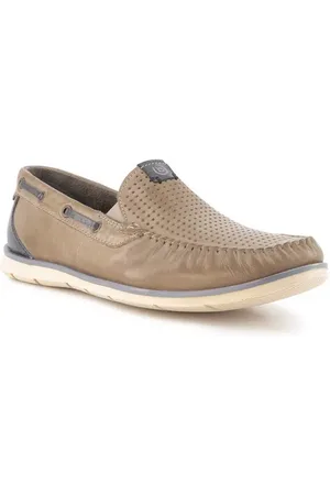 Bugatti Slipper, Leder, greige