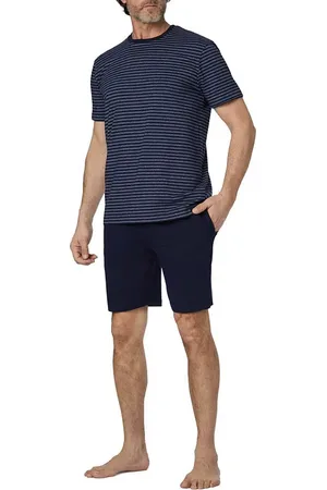 Bugatti Pyjama, Baumwoll-Jersey, dunkelblau gestreift