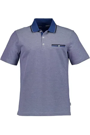 Brax Polo-Shirt, Baumwoll-Piqué, royal meliert