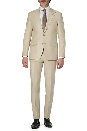 Roy Robson Anzug, Slim Fit, Baumwoll-Leinen-Stretch, meliert