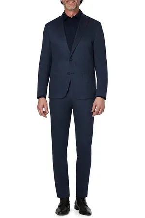 Roy Robson Anzug, Slim Fit, Jersey ungefüttert, dunkelblau meliert