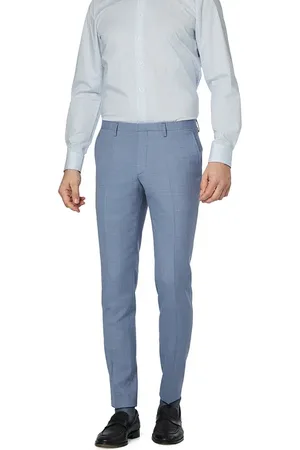Roy Robson Hose, Extra Slim Fit, Schurwoll-Stretch, hellblau meliert