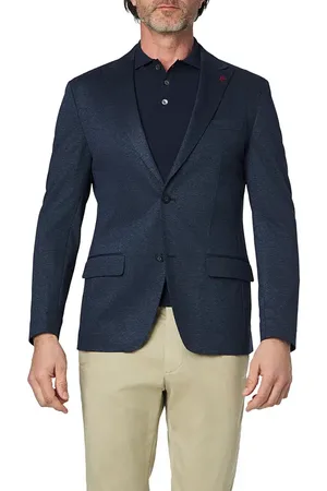 Roy Robson Sakko, Slim Fit, Jersey halbgefüttert, navy meliert