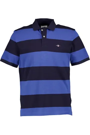 GANT Polo-Shirt, Bio Baumwoll-Piqué, rich blue gestreift
