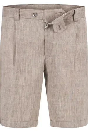 Windsor Bermudashorts Schio, Leinen-Wolle, graubraun meliert