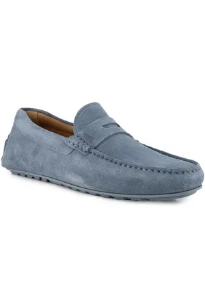 HUGO BOSS Mokassins Noel, Veloursleder, blau