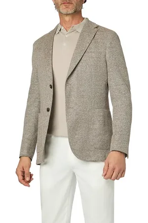 Boggi Milano Sakko Bari, Slim Fit, Jersey halbgefüttert, taupe meliert